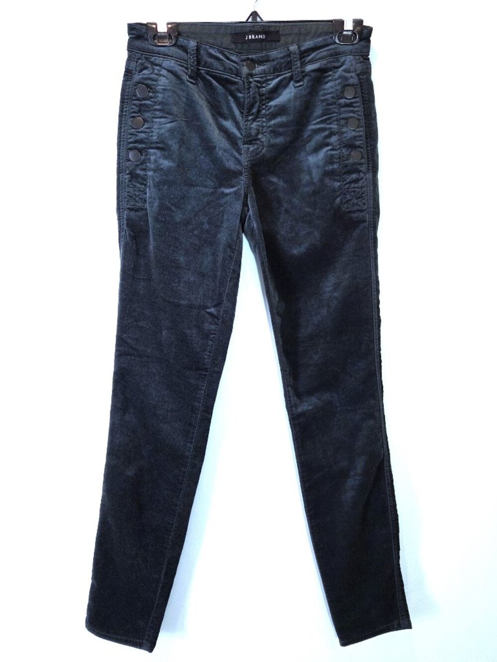 NWOT J Brand Zion Pine Green Velvet Mid-Rise Skinny Pants Size 26